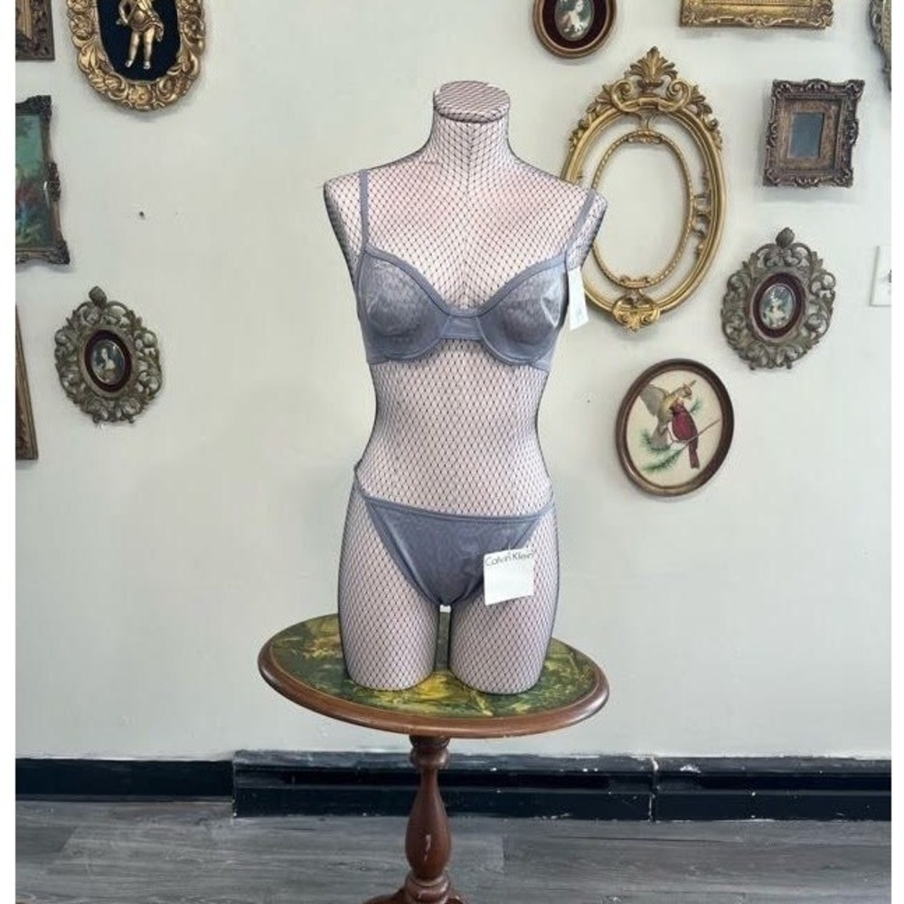 Vintage Calvin Klein Y2K Shimmer‎ Lingerie Set - NWT Grey Bra 36B & Panties L